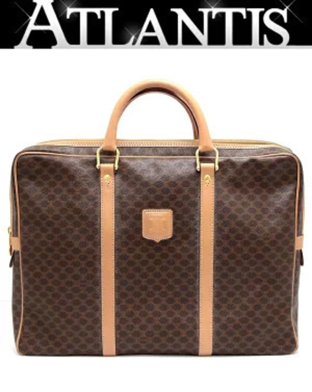 Celine Briefcase Business Bag Macadam x Leather Brown
